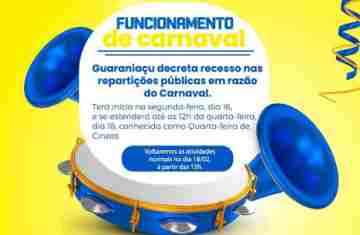 Guaraniaçu decreta recesso nas repartições públicas em razão do Carnaval